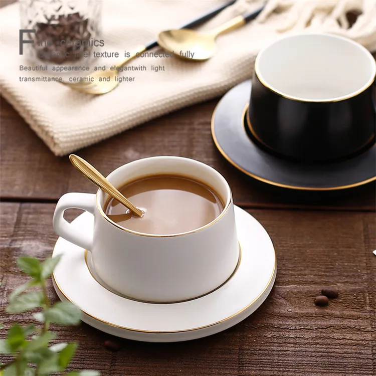 Ivory Blank Porcelain Custom Tea Cups Fancy White Ceramic Coffee