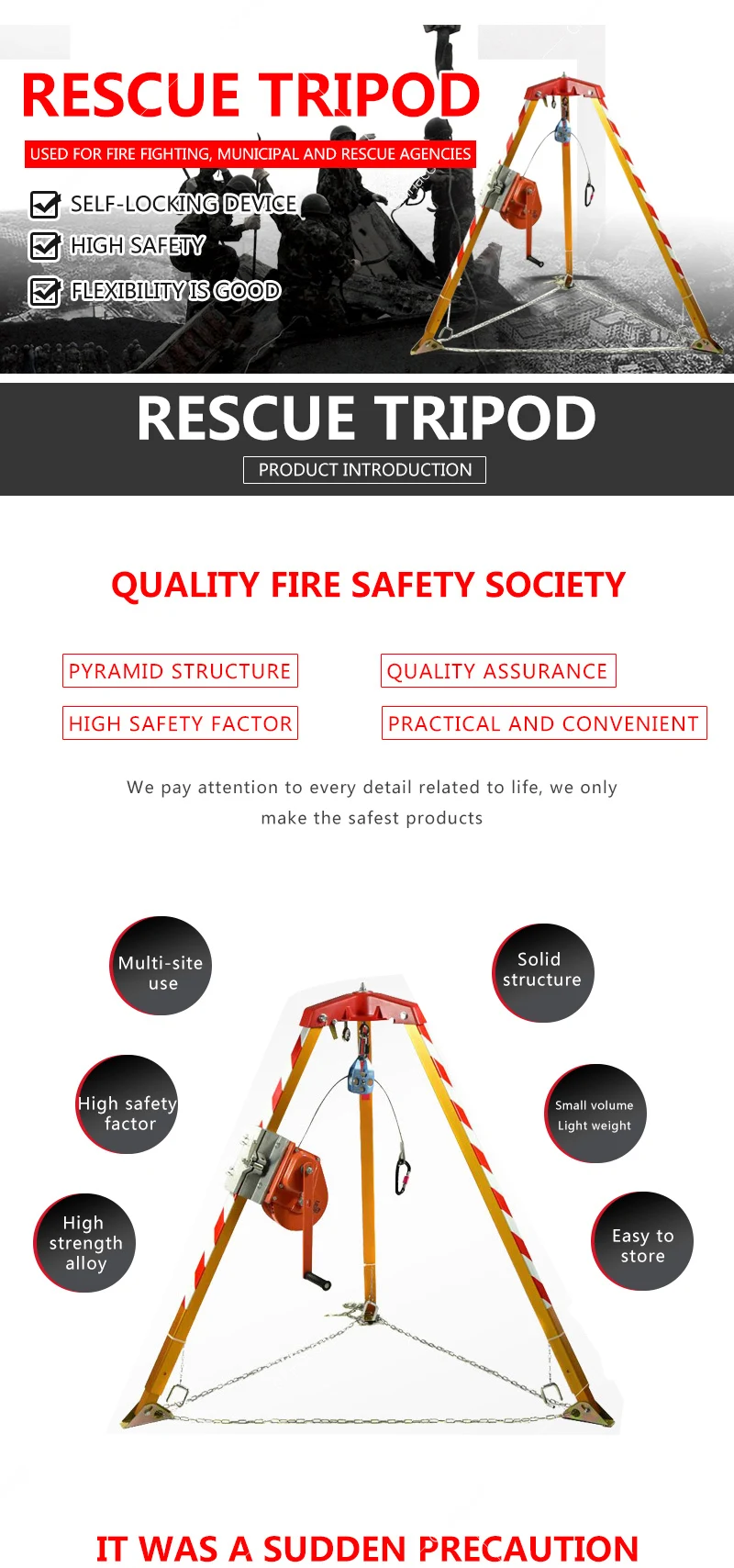 Using In Mining Safety Tools Guard Aluminum Rescue Tripod With Winch