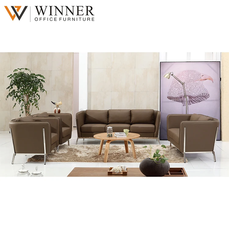 Modern Office Stainless Legs Executive Office Leisure Sofa Waiting Room