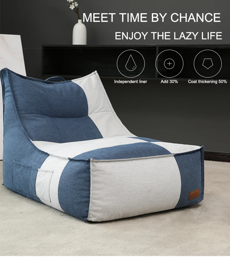 Chaise Relax Foam Filled Bean Bag Lounge Beanbag Chair With Footrest