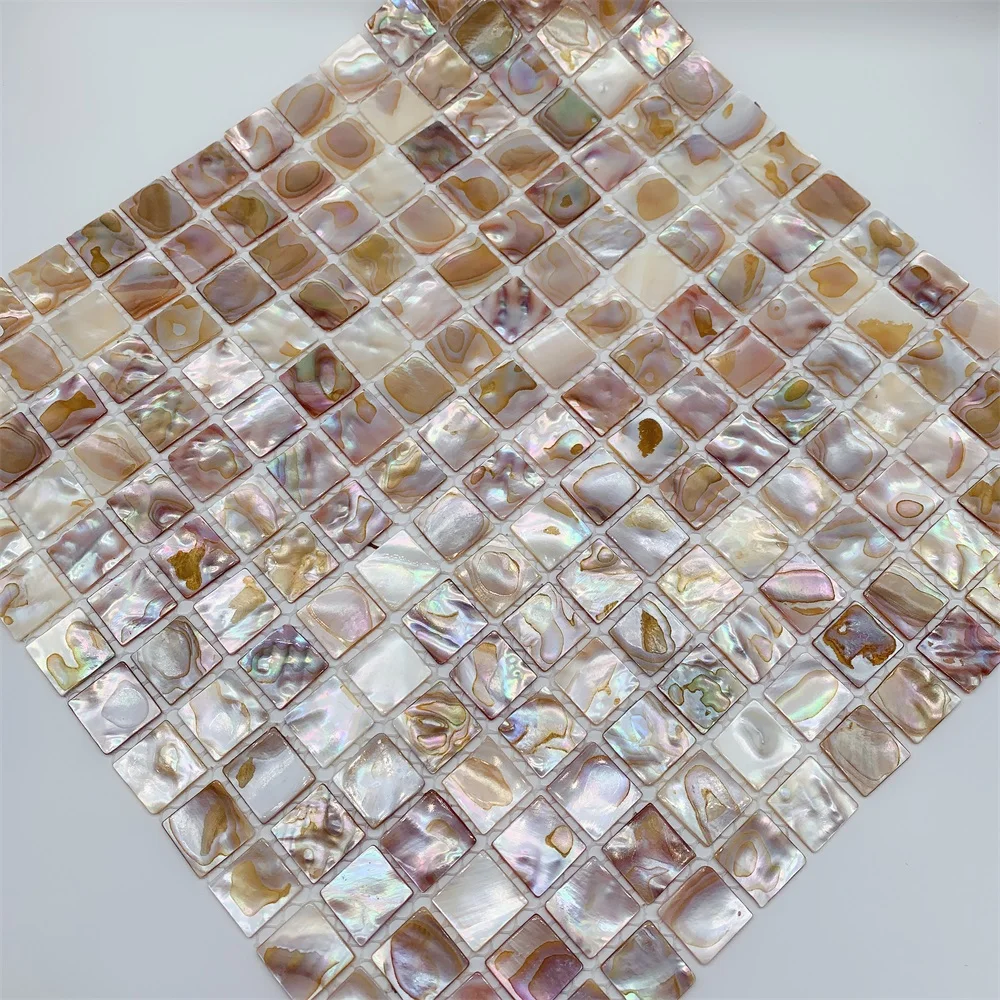拼写彩色贝壳陶瓷 capiz 贝壳壁纸地板马赛克瓷砖