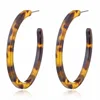 Acrylic Hoop Earrings Marble Tortoise Shell Circle Resin Earrings Ear Drop Dangles