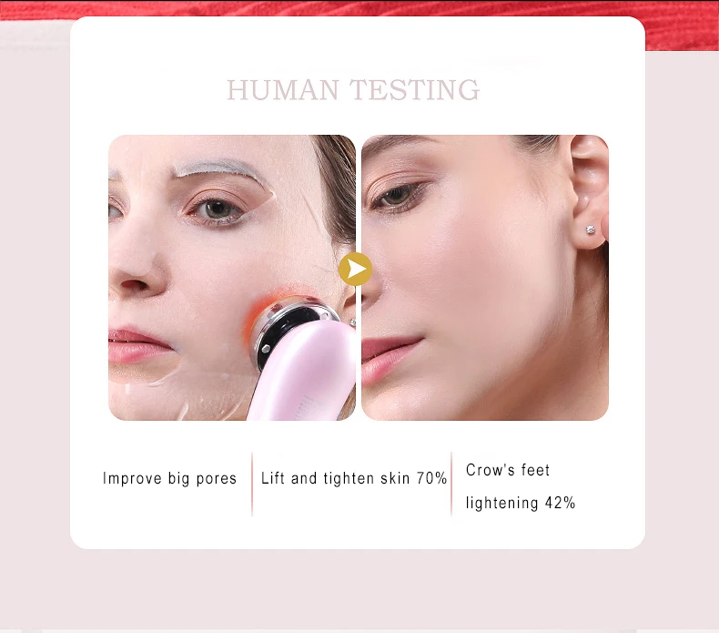 Facial Pores Deep Cleansing Ems Microcurrent Ultrasonic Vibration Skin Lifting Phototherapy Eye Care Beauty Device