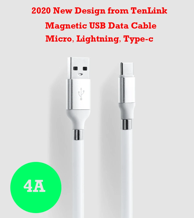 Magnetic USB data fast Charger Cable for phone portable Type-C Lightning Micro Jack - ANKUX.COM