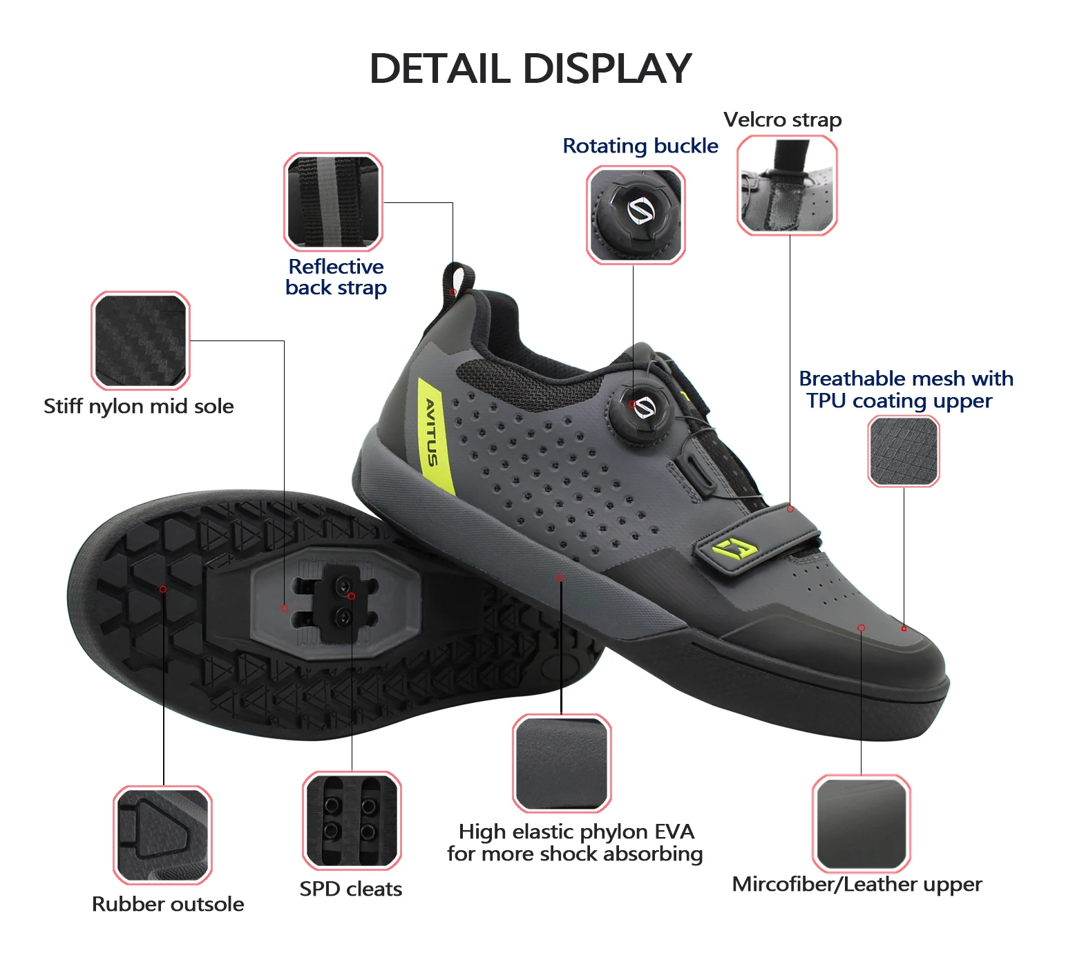 Avitus Best Gravel Mountain Bike Shoes For Cycling Bike Clipless