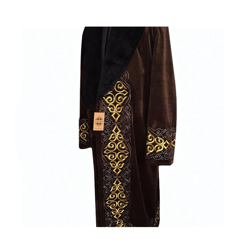 
Hot Covercoat National Style And Trimmed With Faux Fur Men Jackets Kazakhstan Chapan 