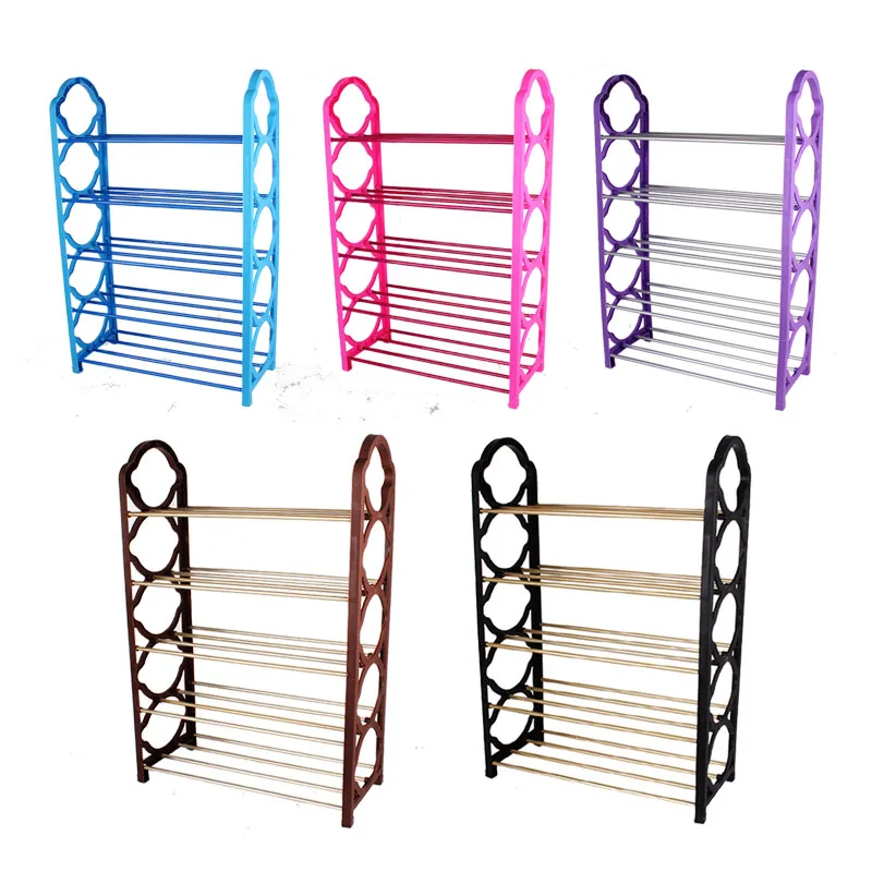 
Factory wholesale cheap five-layer simple assembly plastic shoe rack 