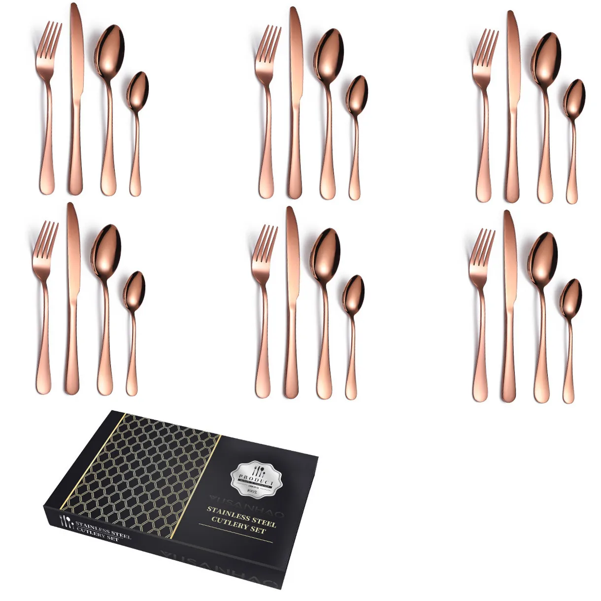 Knife Spoon Fork Set 24 pcs Stainless Steel Cutlery Set and Flatware Set with Gift Box