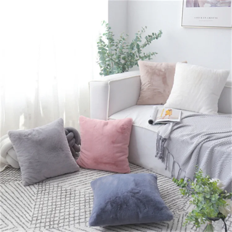 European Style Smart Imitated Rabbit Fur Throw Pillow Covers Buy