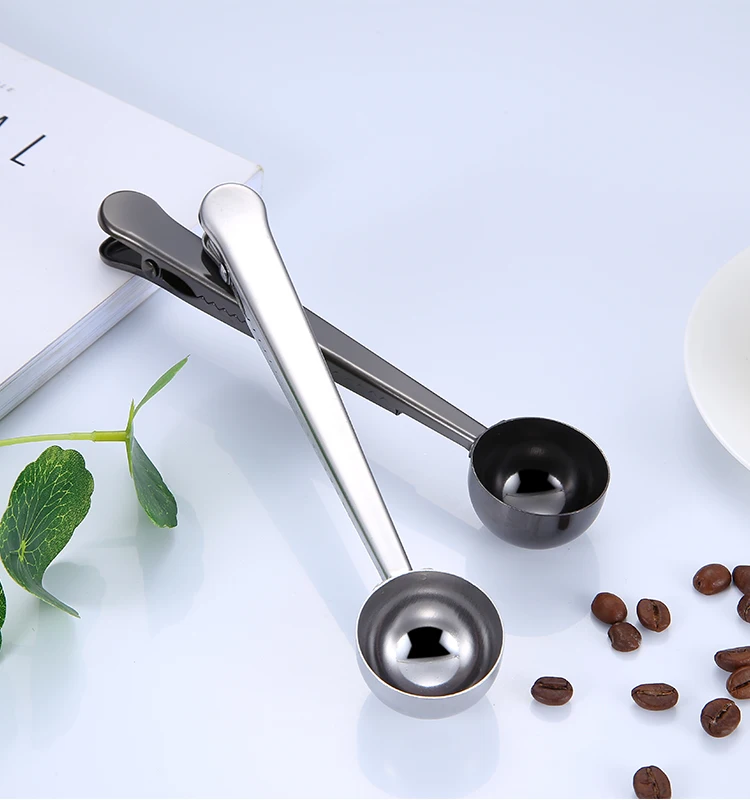 Stainless Steel Coffee Scoop Bag Clip,Multifunction Coffee Scoop With