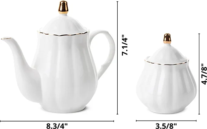 Factory Custom Ceramic Tea Pot Sets with Cups for Tea Party Teapot Set with Cups and Infuser Coffee Set for Gift details