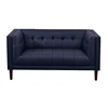 Classic Home Furniture Design Two Seat Leisure Living Room Sofa Bench Modern Dark Blue Leather Sofa