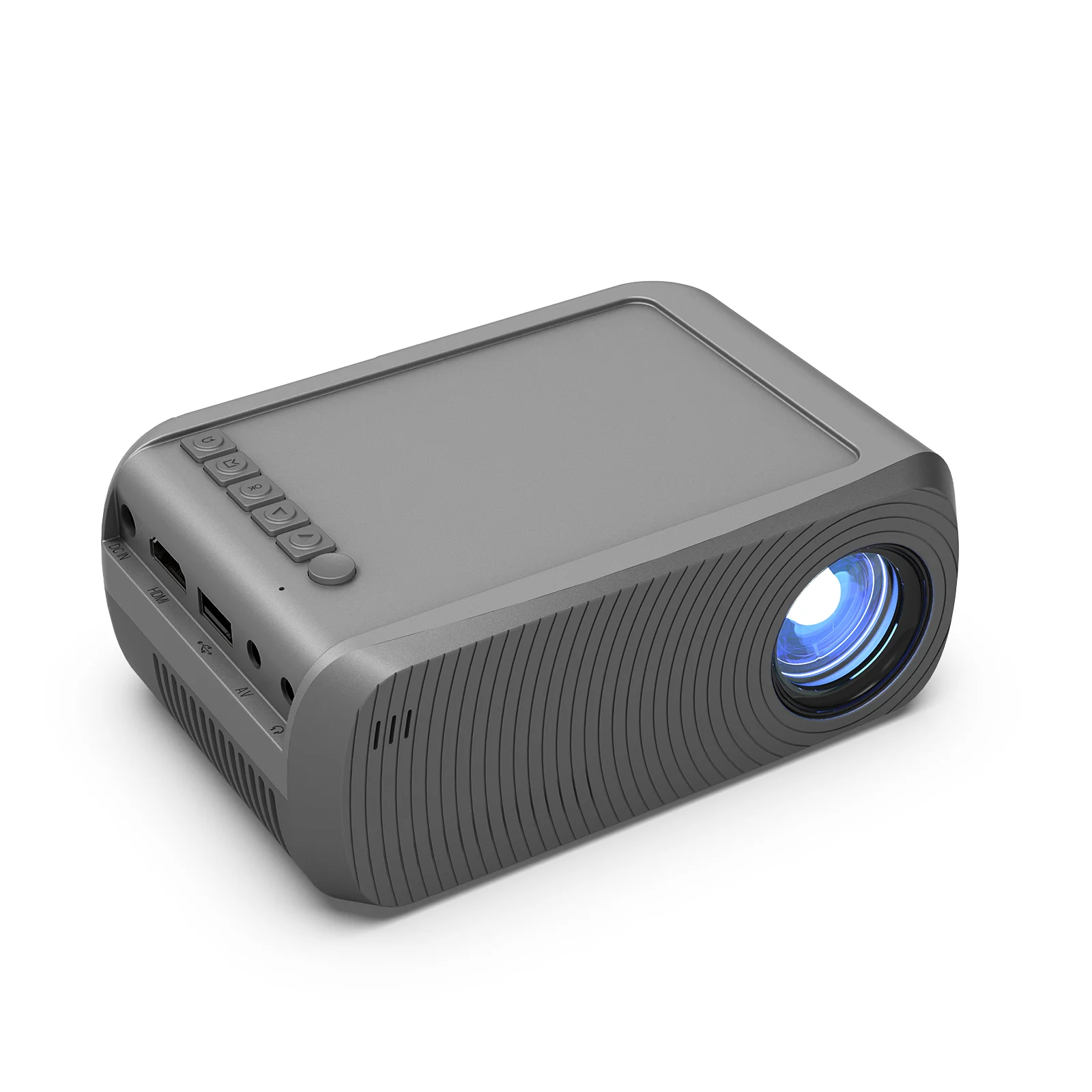 Android mini data show projector mounted on a tripod, projecting a spreadsheet onto a white wall