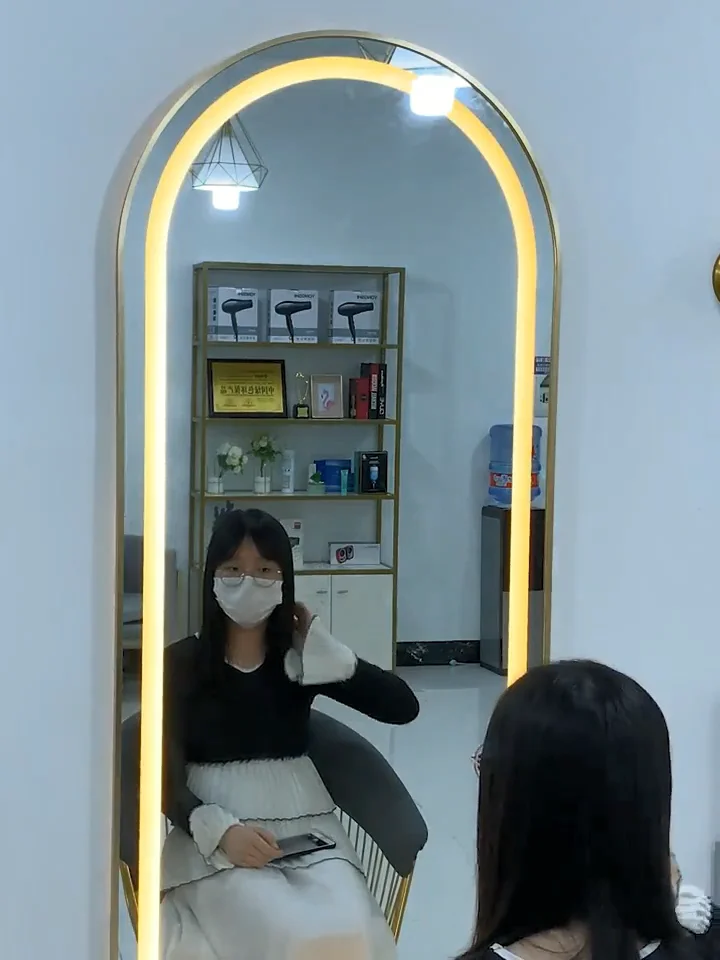Led Light Barber Shop Mirror Salon Styling Doublesided Big Mirror