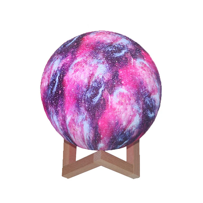 Moon led lighting lamp touch control with wooden stand rechargeable night Light 3d