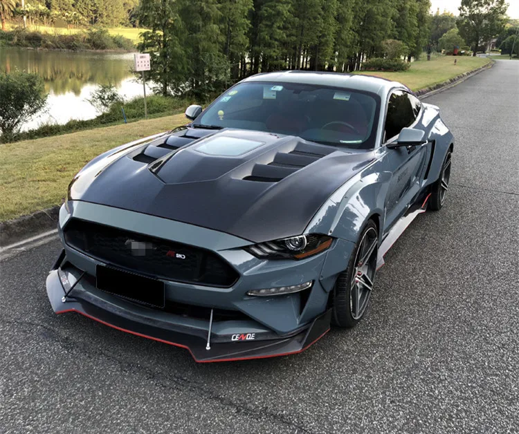 Transparent Carbon Fiber Hood for Mustang 2018 2019UP Engine Cover