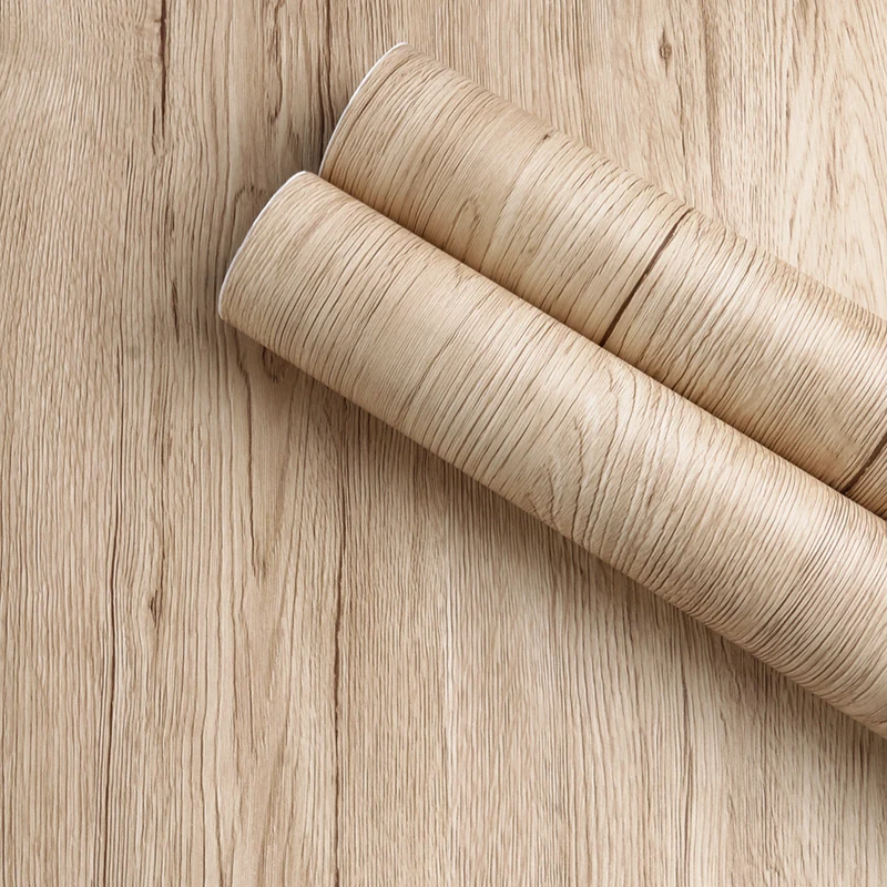 乙烯基自粘薄膜木3d地板纸防水墙纸pvc