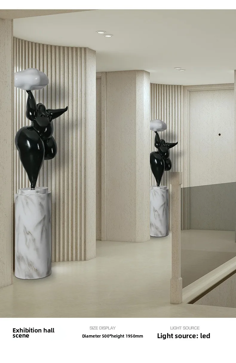 Abstract Art Living Room Floor Lamp Creative Home Entrance Hotel Sales Department Decorative Ornaments Resin Body Sculpture