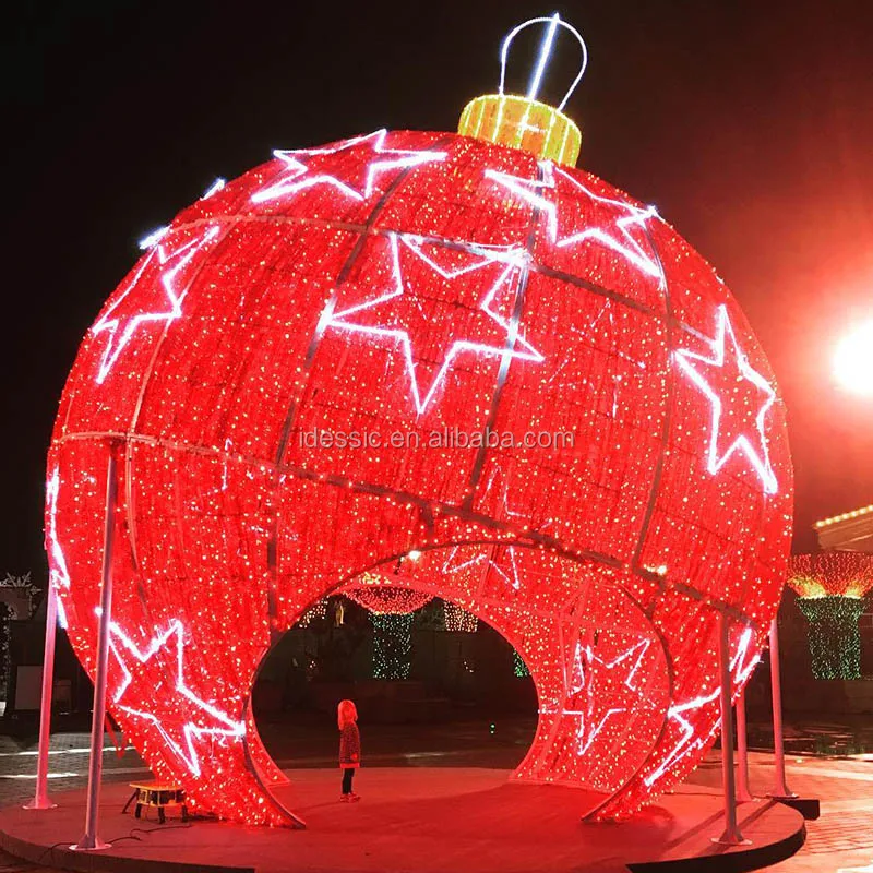 Outdoor Large Christmas Decorations Displays Fiberglass Christmas Balls