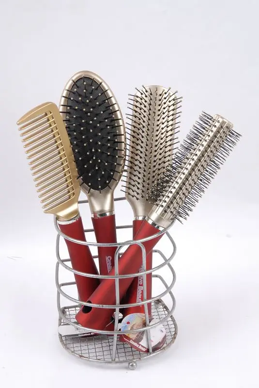 Professional Japanese Hair Brush With Mirror Set Nylon Bristle Hair