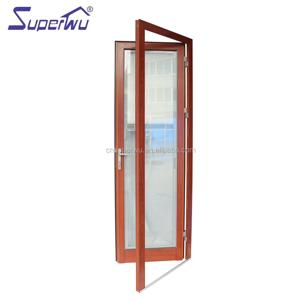 Professional Manufacturer Design Wholesale Wood Color Glass Swing door Casement Door
