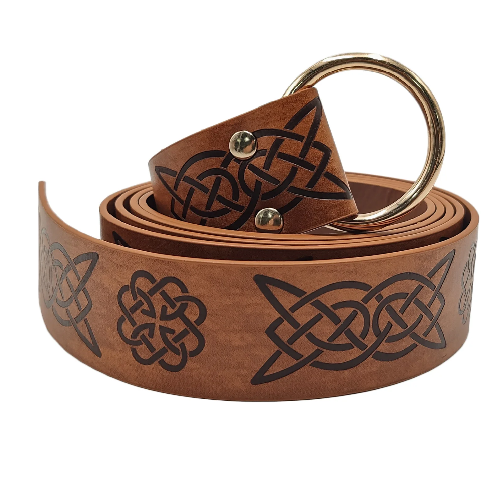 New Medieval Embossed Viking Vegvisir Pu Leather O Ring Belt Retro ...