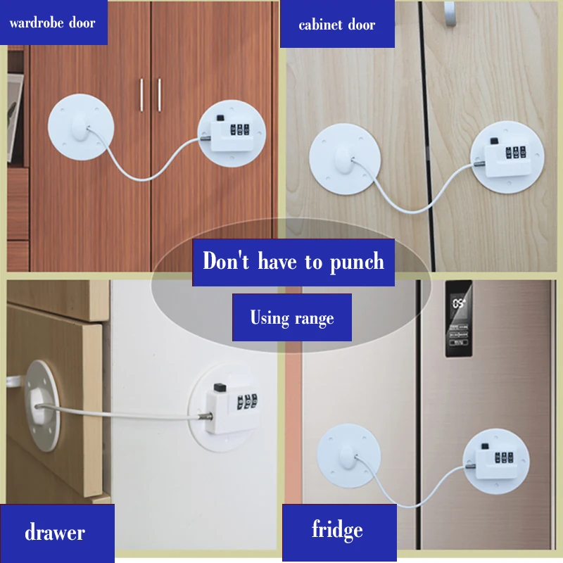 AJF Child protection lock Door and window combination lock anti-clamping baby anti-opening refrigerator door baby safety lock
