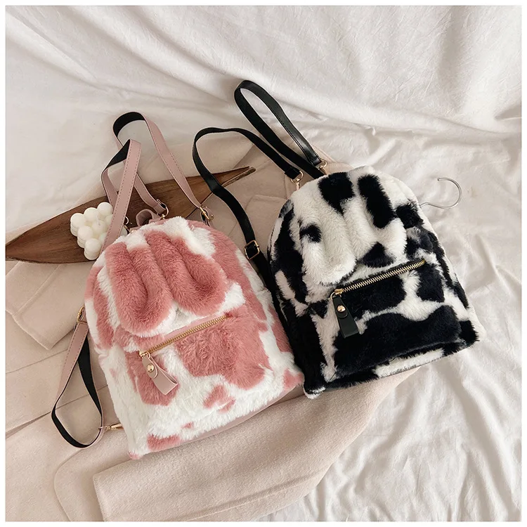 Latest Designer Fashion Autumn Winter Plush Mini Backpack Cute Stylish College Backpacks