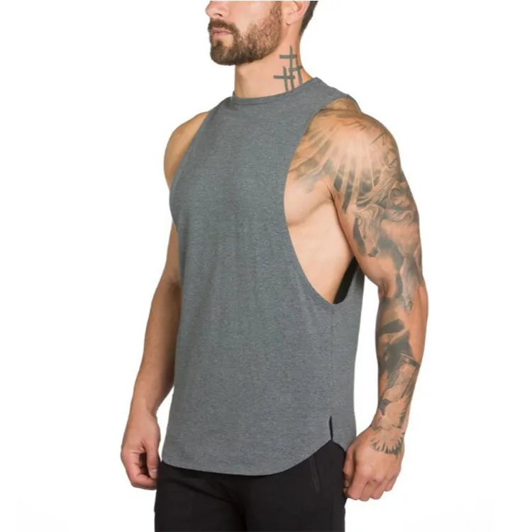 Mens New Design Mens Vest Tops Oversized Gym Wear Big Armhole Open Side