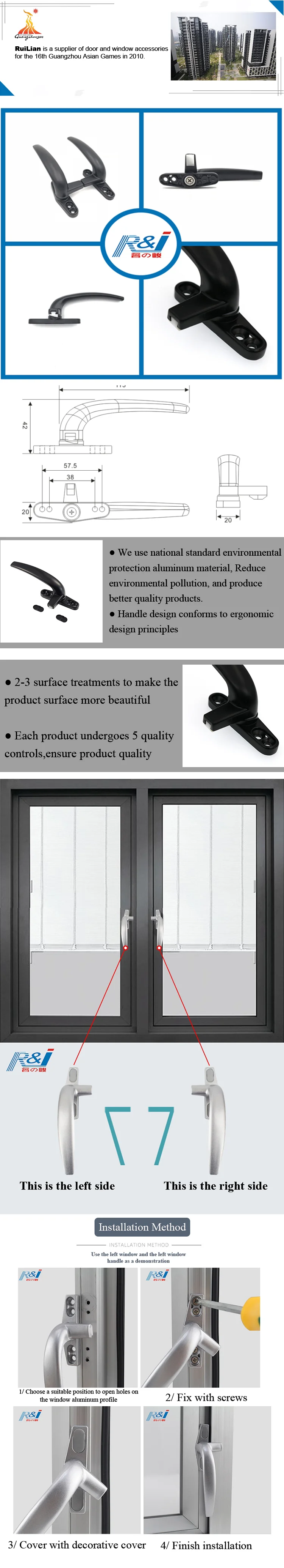 Side Hung And Top Hung Aluminium Casement Window Handle,Pvc Window