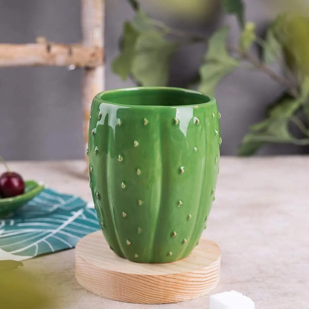 可爱的仙人掌杯简单陶瓷咖啡杯创意家用水杯