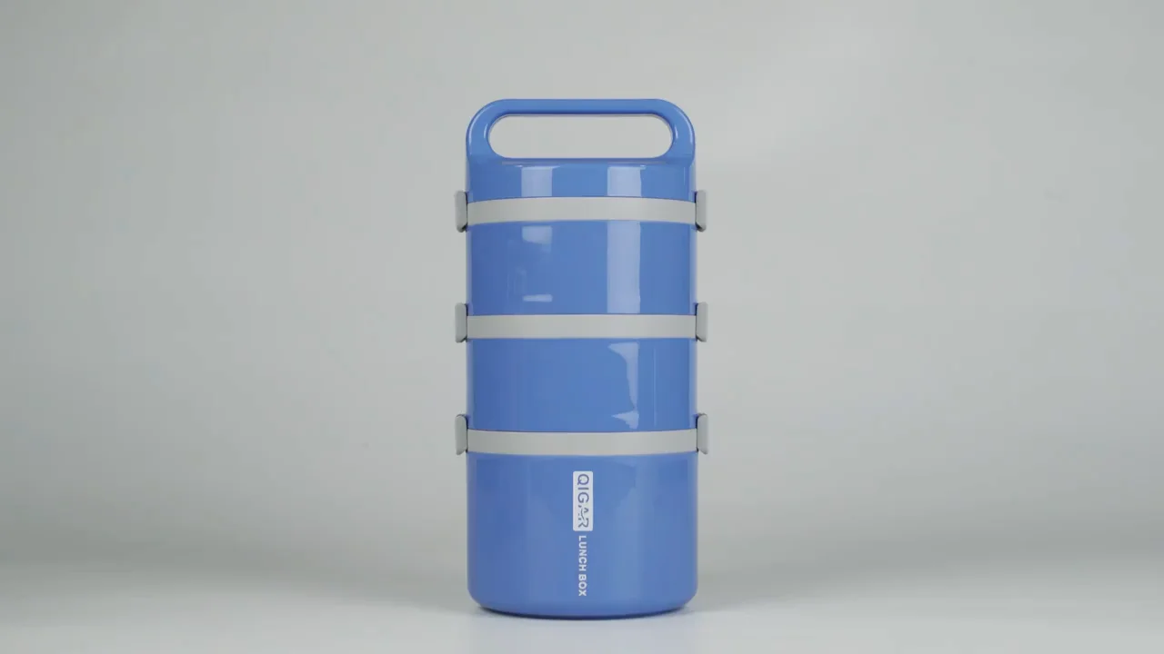 Hot Selling Stainless Steel Thermal Food Carrier 2 Layer Insulated Food Carrier Tiffin Lunch Box