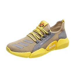 wholesale mesh non-slip yellow white black cheap sports shoes stock boots running shoes