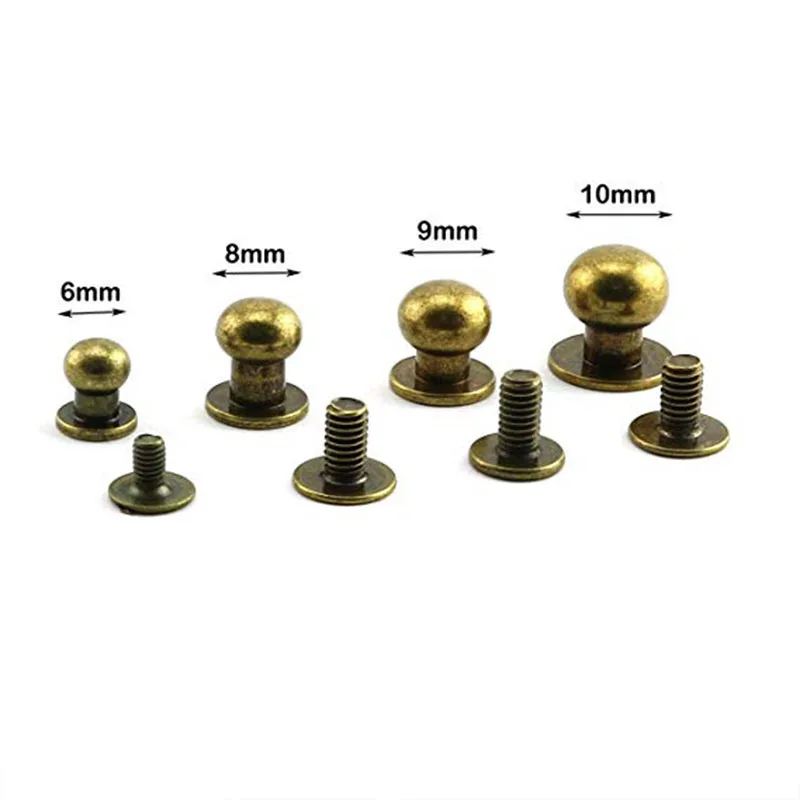 8mm Round Head Button Screwback Screw Stud Spot Rivet For Leather Craft ...