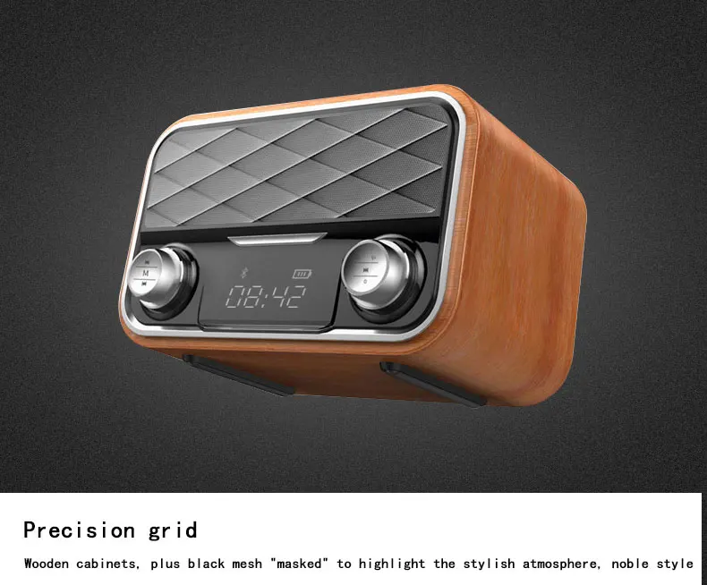 Hand-free TF Card Tabletop Alarm Clock Wireless Bluetooth Speaker With FM Radio - ANKUX.COM