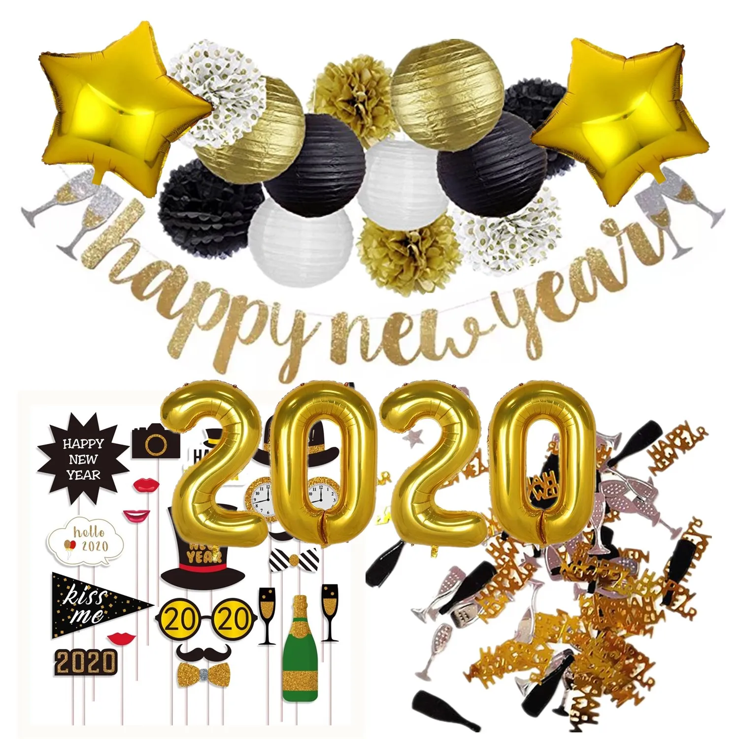 2020 New Products Happy New Year Eve Party Supplies Decorations 2020 New Year Decorations - Buy