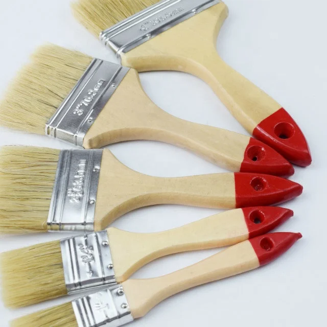 1 inch, 2inch, 4inch Wall Paint Brush Set With Natural Bristle Brush