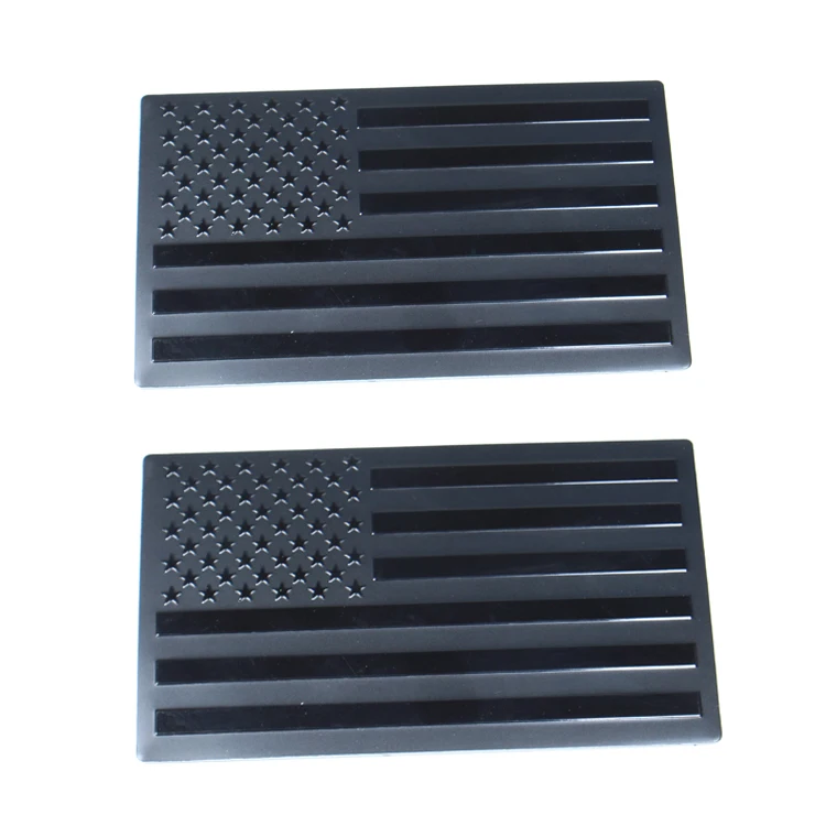 5x3, Brush/Chrome/Black USA American 3D Metal Flag Auto Emblem for Cars Trucks 2pcs Forward and Reverse Set 