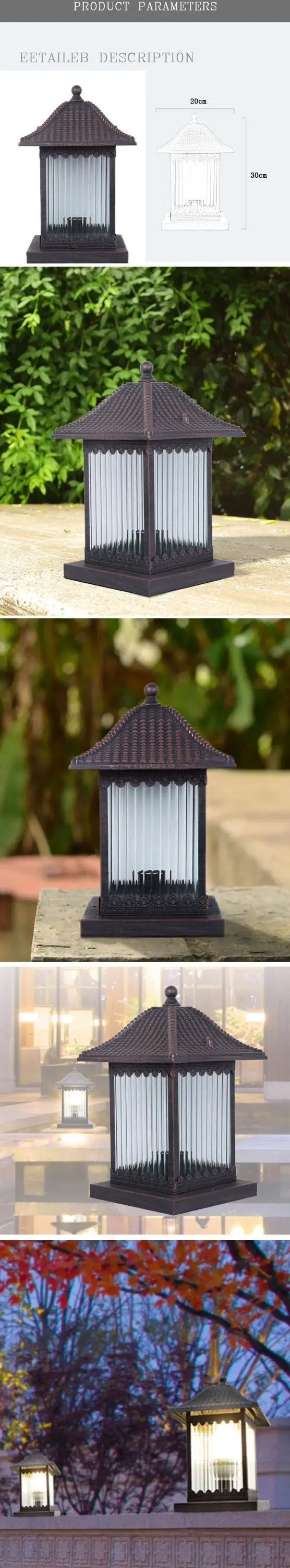 Outdoor decorative led pillar light aluminum decorative street lighting pole