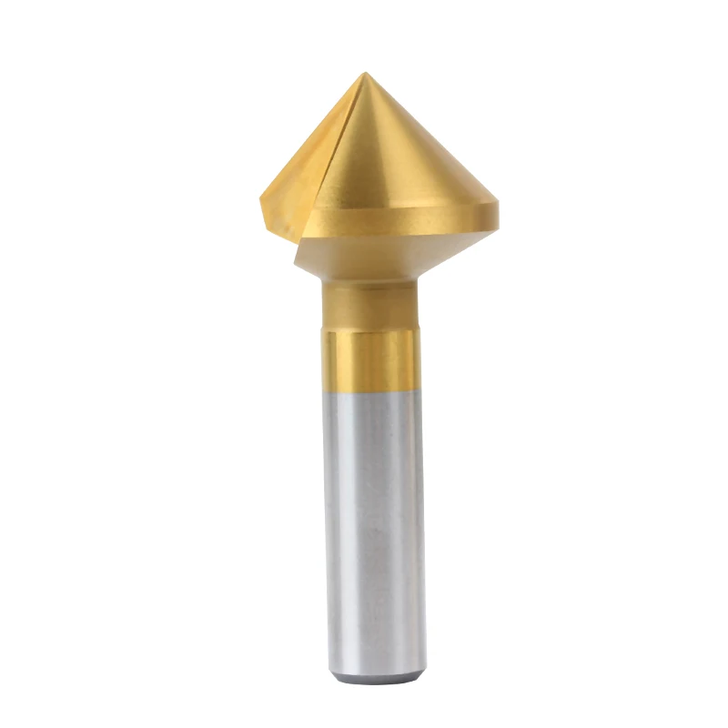 OEM Customized 6mm 50mm Chamfering Tool HSS Centering and Tool Holder with 90 Degree Tin Coating Chamfer Cutter supplier