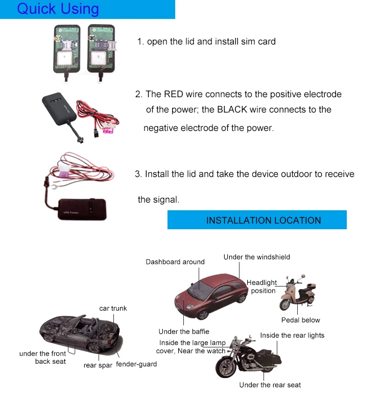 Car Gps Tracker Gt02a Moto/e-bike Tracking Gps Tracker Car Gsm Vehicle