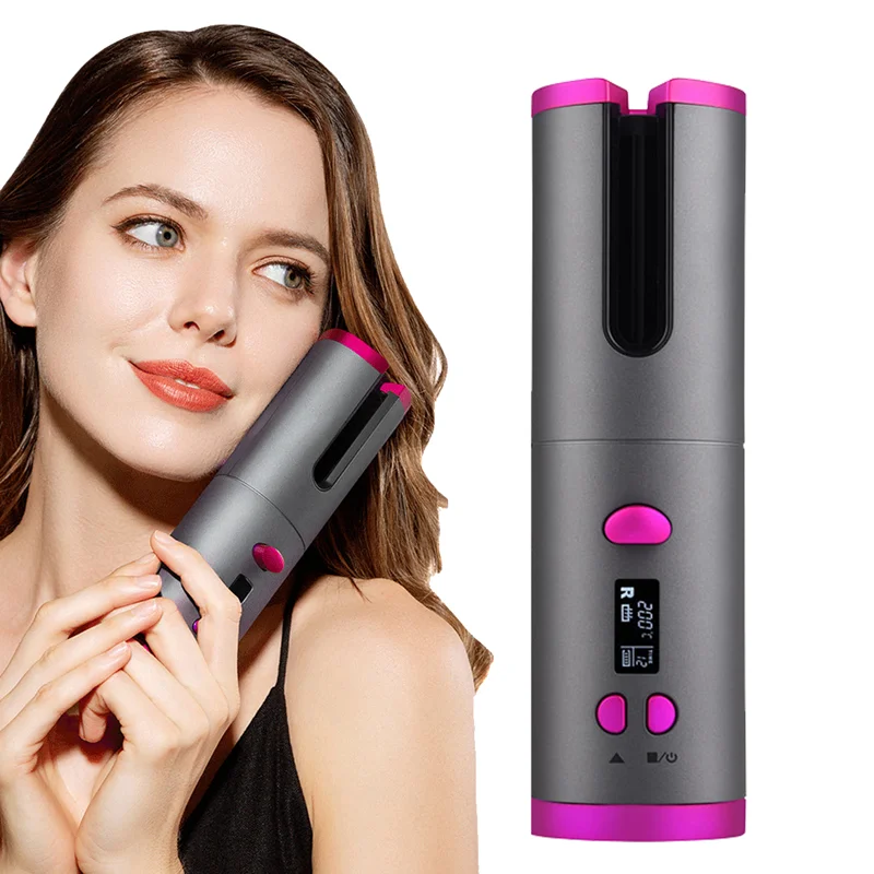 Biumart Automatic Hair Curler Mini Usb Electric Cordless Lcd Curling ...