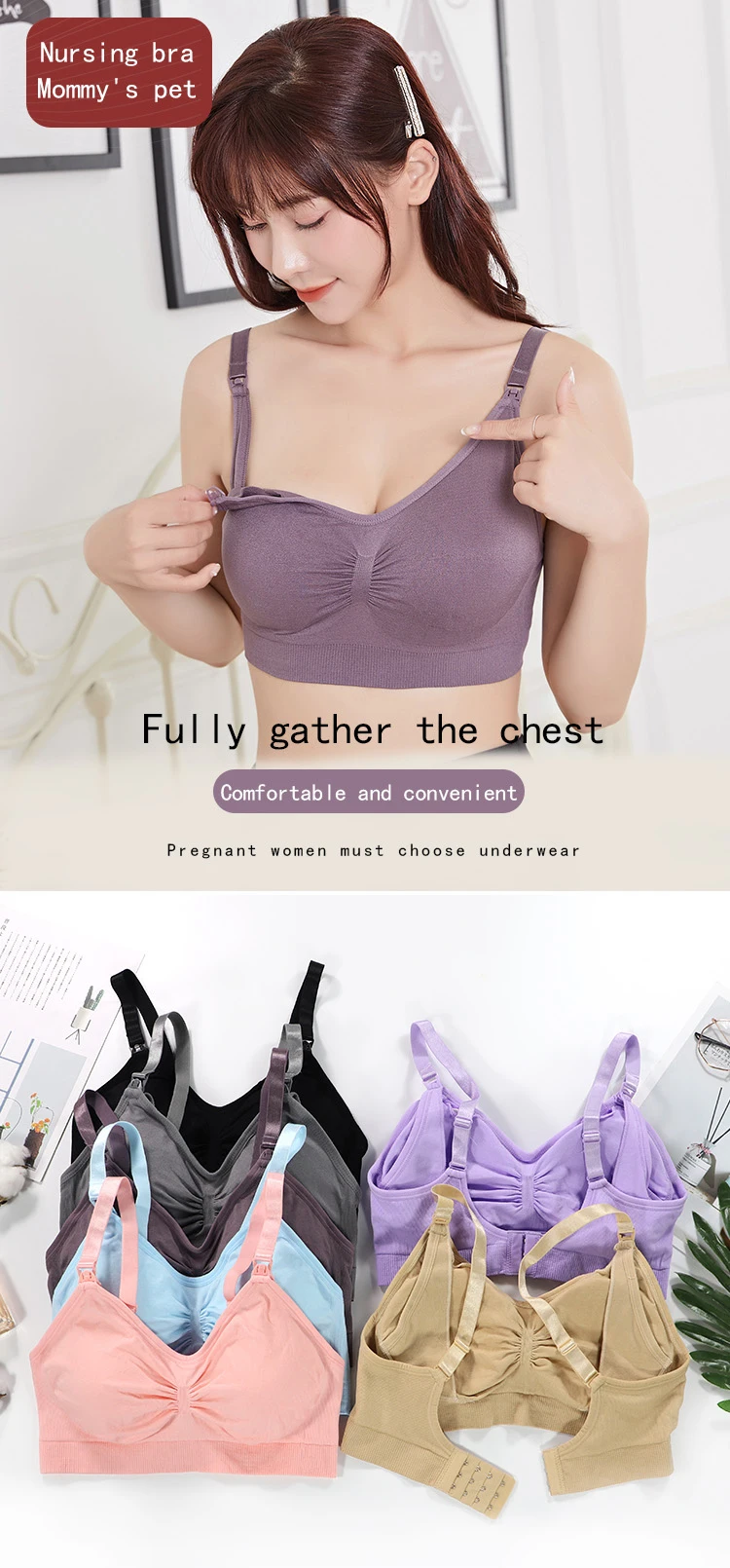 Women Large Size Nursing Bra Plus Size Comfort Sleep Breastfeeding Seamless Nursing Bra Buy