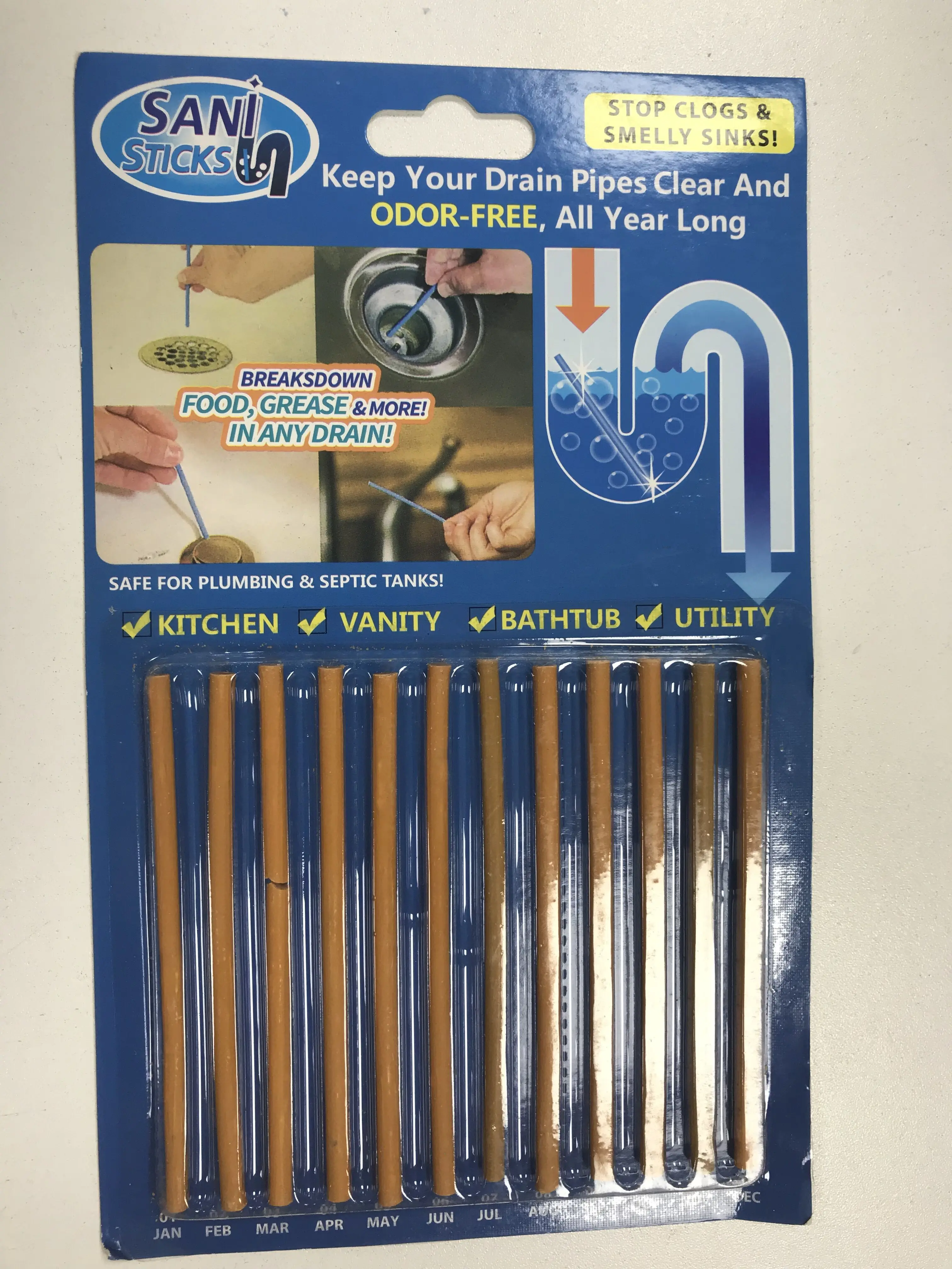 Stop Clogs&smelly Sinks Buy Drain Cleaner,Drain Sticks,Toilet Pipe