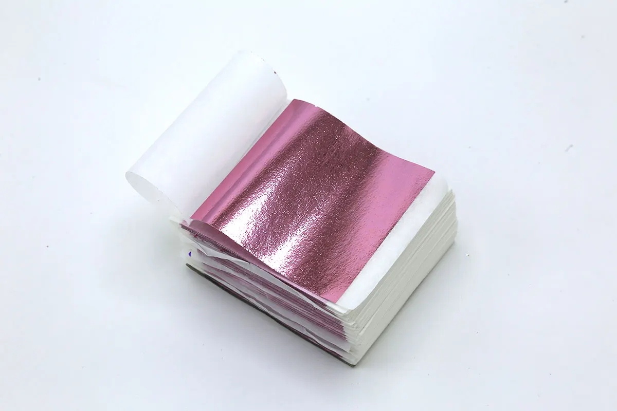 9厘米 x 9厘米颜色金箔纸粉红色金属板用于指甲护理
