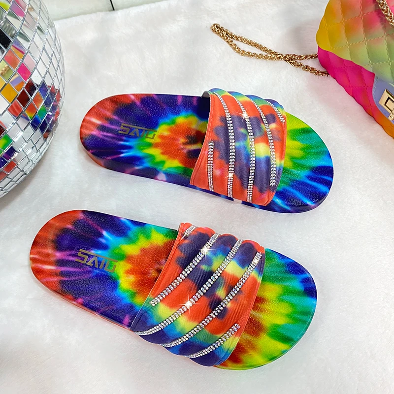 Factory Price Rhinestone Tie Dye Rainbow Crystal Diamond Beach Home