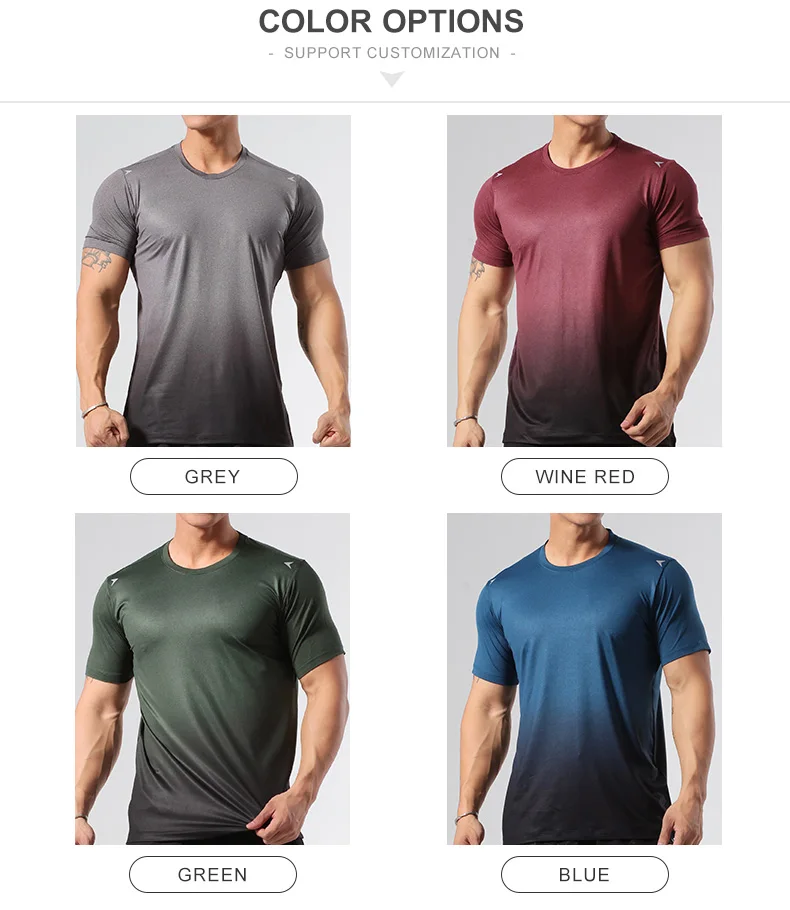 Rapid Dry Four Way Stretch T-shirt Sports Top Exercise Gradient Regular ...