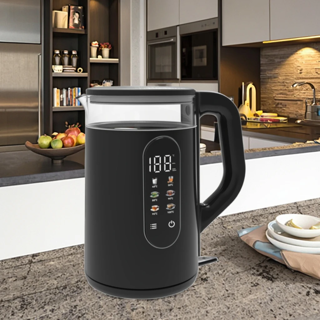 Electric Portable Glass Kettle with Automatic Shut-off Digital Control ...