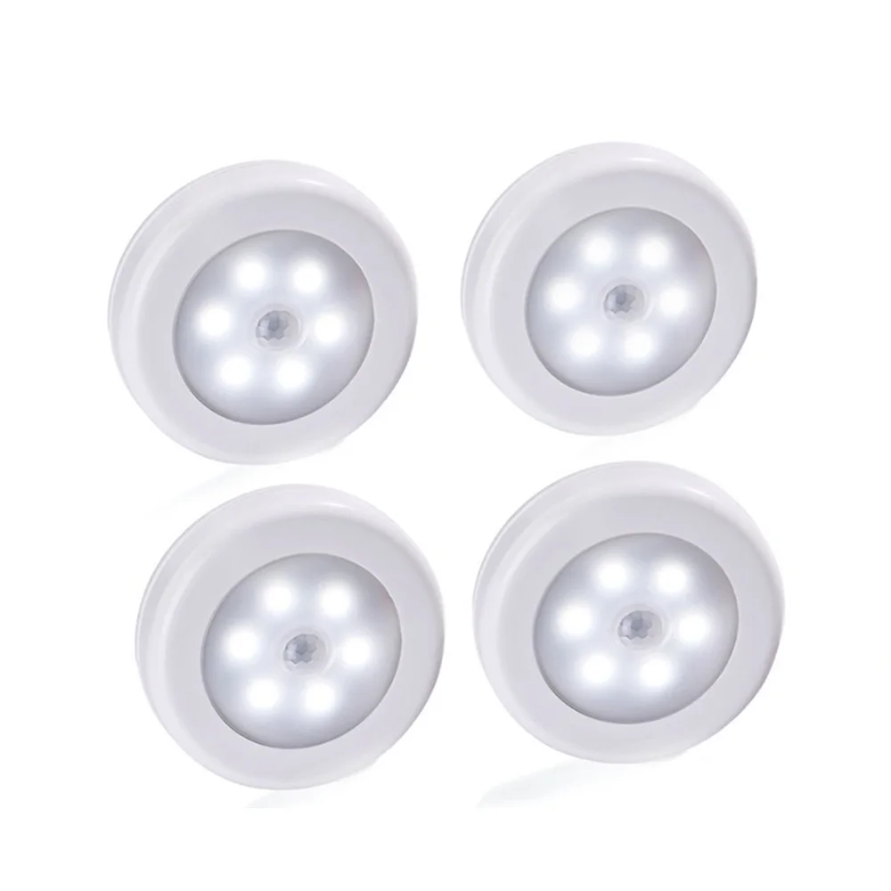 3aaa Battery Led Night Light Pir Motion Sensor Round Led Light