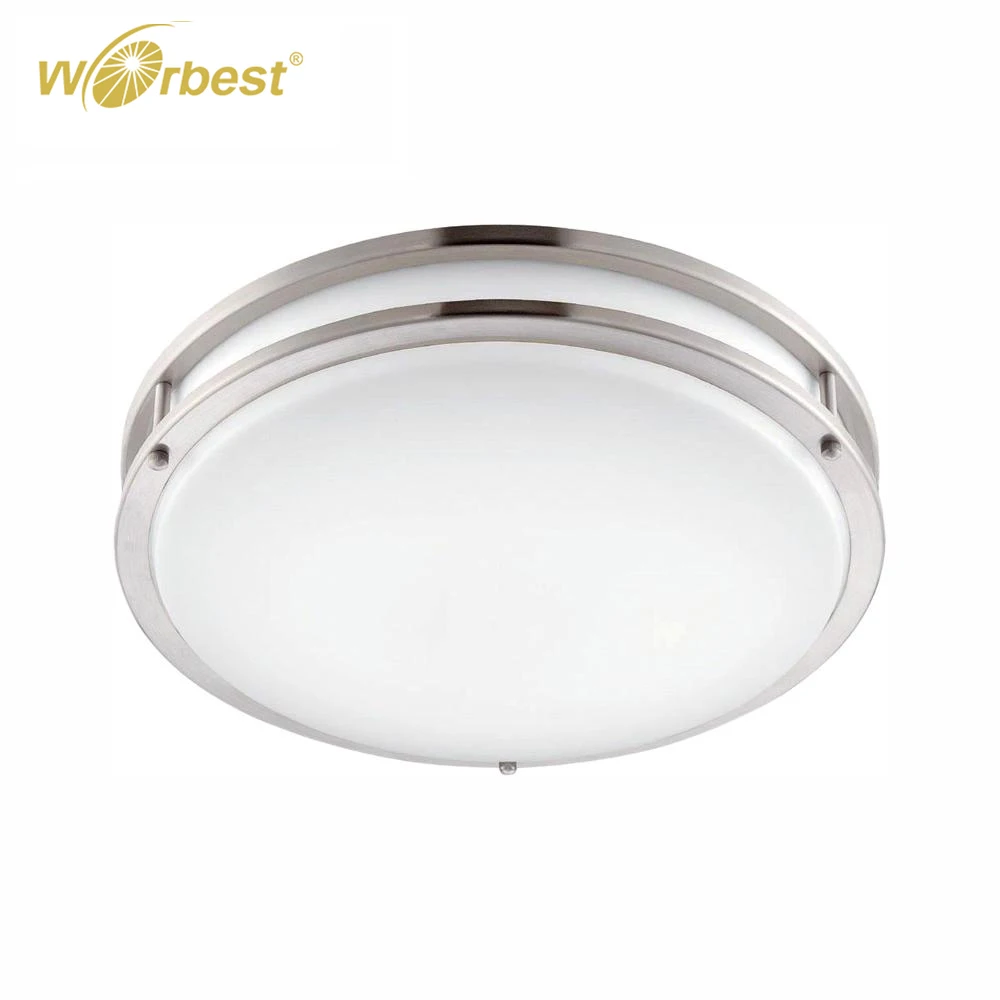 Worbest 15W 12inch Dimmable Oil Rubbed Bronze Brushed Nickel LED Double Ring led flush mount ceiling light For Indoor Lighting